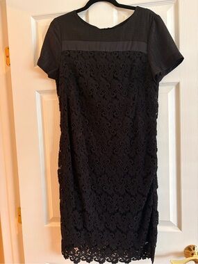 ANTONIO MELANI Black Lace Midi Dress